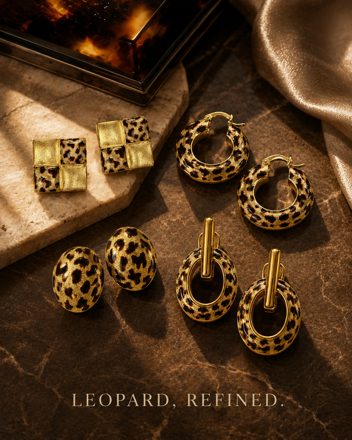 Theiaura Leopard Dome Clip-On Earrings