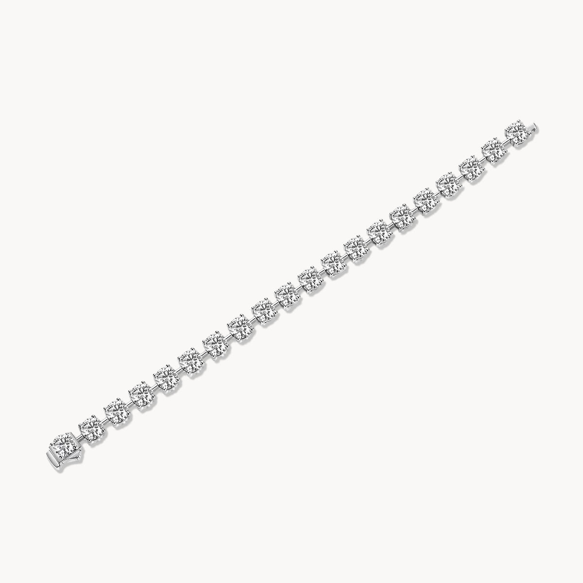 Theiaura 4-Prong 6.5mm Round Aura Moissanite Tennis Bracelet (18 - 21 Ct. Tw.) - THEIAURA&CO.
