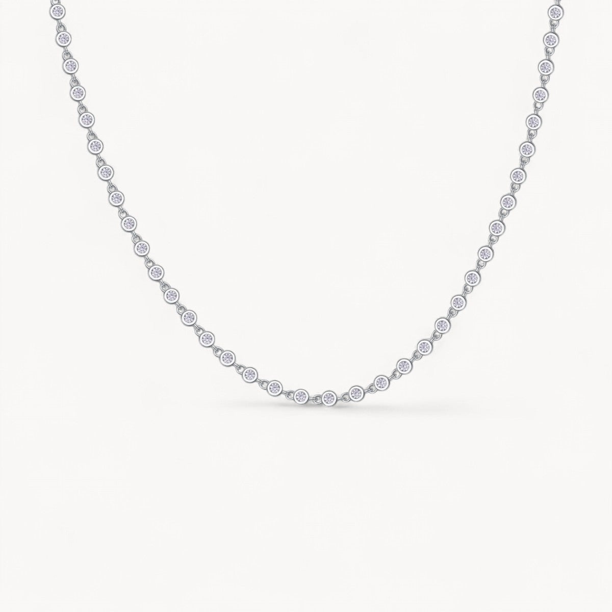 Theiaura Bezel Moissanite Tennis Necklace - THEIAURA&CO.