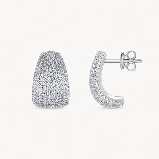 Theiaura Domed Illusion Moissanite Hoop Earrings - THEIAURA&CO.