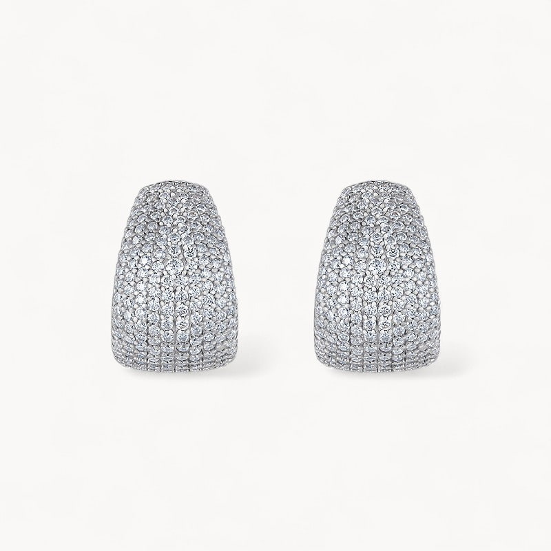 Theiaura Domed Illusion Moissanite Hoop Earrings - THEIAURA&CO.