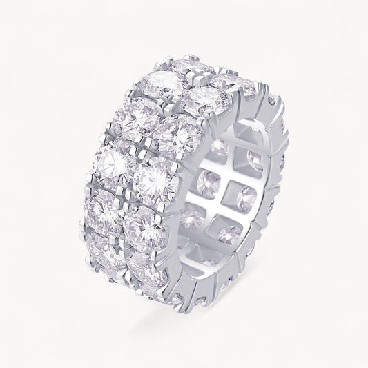 Theiaura Double Row Pavé Moissanite Ring (14.0 Ct. Tw.) - THEIAURA&CO.