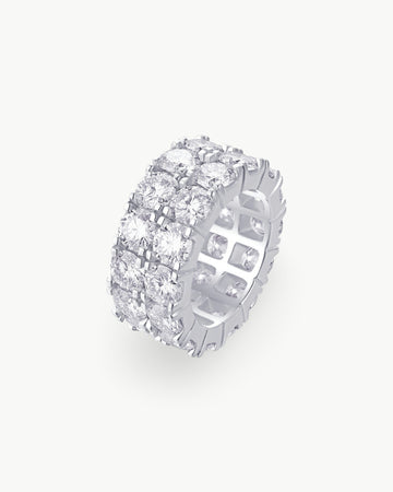 Theiaura Double Row Pavé Moissanite Ring - THEIAURA&CO.