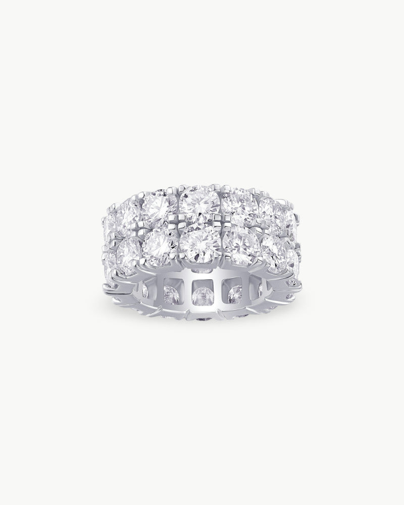 Theiaura Double Row Pavé Moissanite Ring - THEIAURA&CO.
