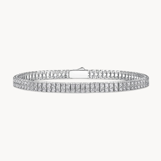 Theiaura Double-row 4-Prong 2.0mm Round Aura Moissanite Tennis Bracelet (4.8 Ct. Tw.) - THEIAURA&CO.