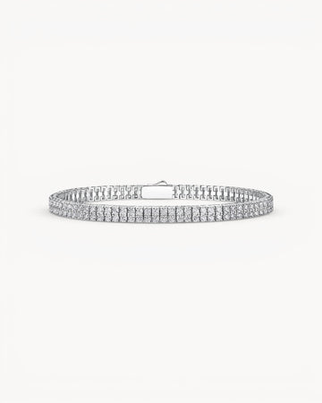 Theiaura Double-row 4-Prong 2.0mm Round Aura Moissanite Tennis Bracelet - THEIAURA&CO.