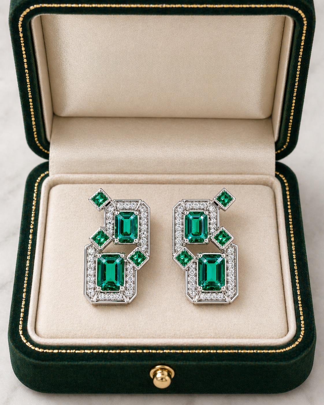 Theiaura Emerald Prism Drop Earrings - THEIAURA & CO.