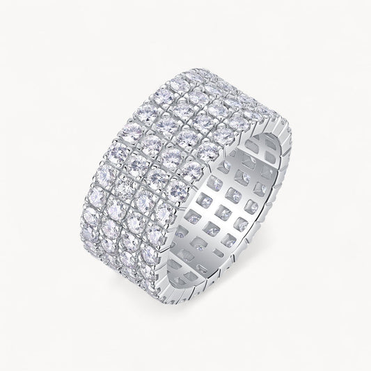 Theiaura Four Row Pavé Moissanite Ring (3.2 Ct. Tw.) - THEIAURA&CO.