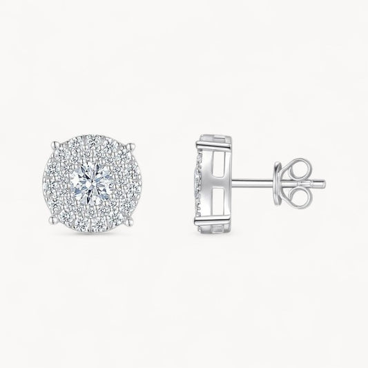 Theiaura Halo Moissanite Stud Earrings - THEIAURA&CO.
