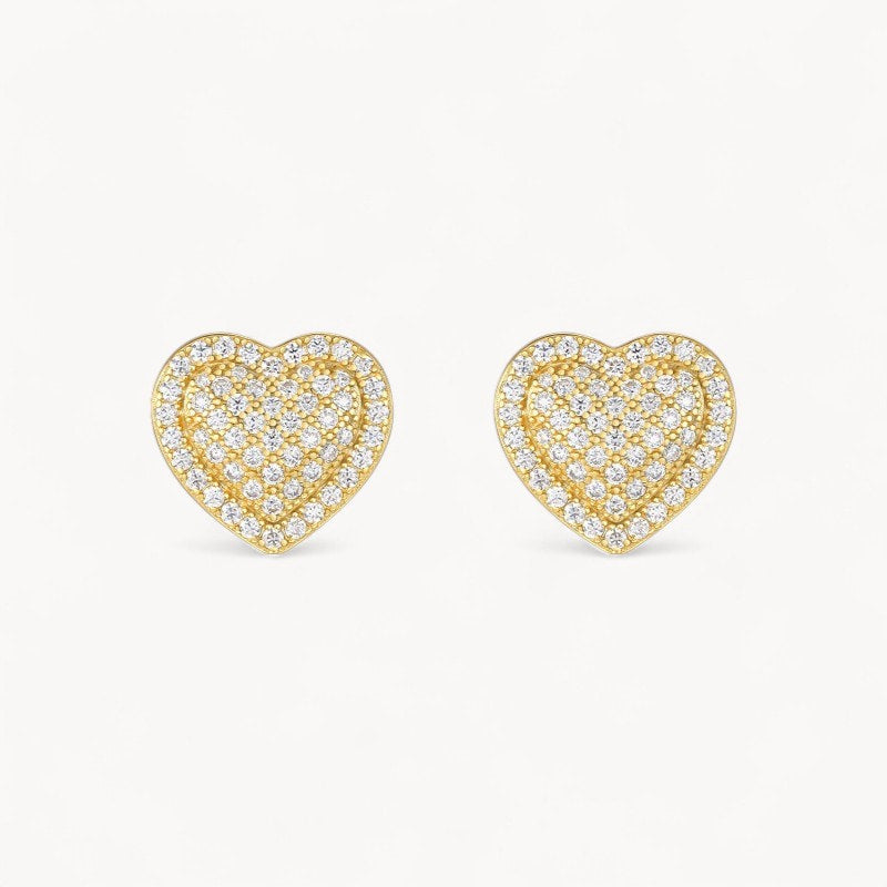 Theiaura Heart Halo Moissanite Stud Earrings - THEIAURA&CO.