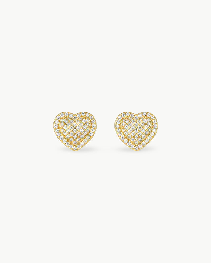 Theiaura Heart Halo Moissanite Stud Earrings - THEIAURA&CO.