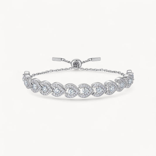Theiaura Heart Moissanite Tennis Bracelet - THEIAURA&CO.