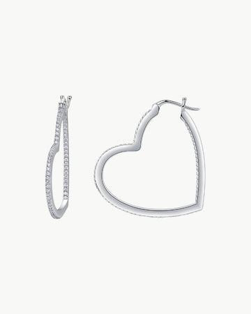 Theiaura Heart-beating Moment Pavé Moissanite Hoop Earrings - THEIAURA&CO.