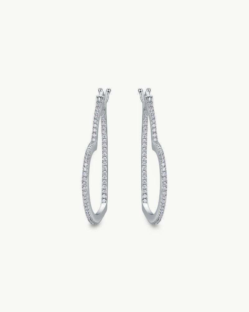 Theiaura Heart-beating Moment Pavé Moissanite Hoop Earrings - THEIAURA&CO.