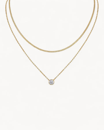 Theiaura Luminary Link Chain and Moissanite Necklace Set - THEIAURA&CO.