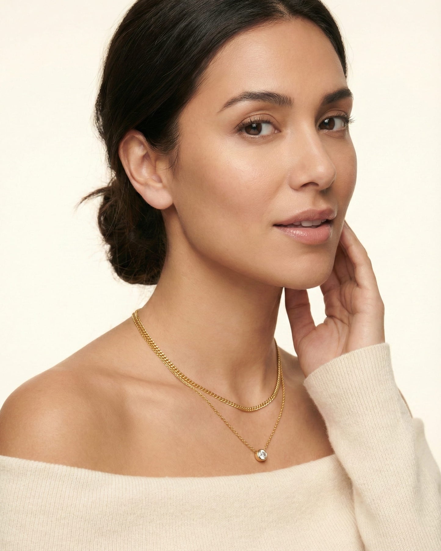 Theiaura Luminary Link Chain and Moissanite Necklace Set - THEIAURA&CO.