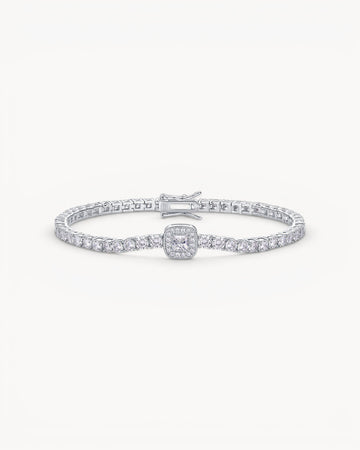 Theiaura Luxe Halo Moissanite Tennis Bracelet - THEIAURA&CO.