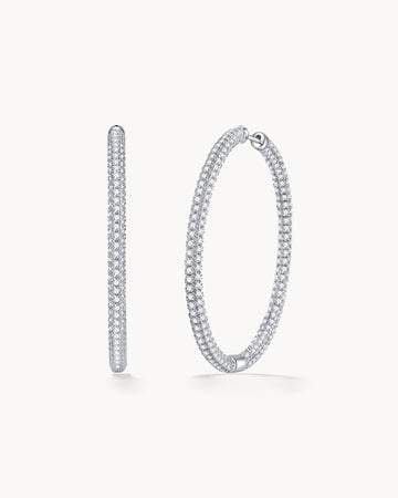 Theiaura Luxe Pavé Moissanite Tube Hoop Earrings - THEIAURA & CO.