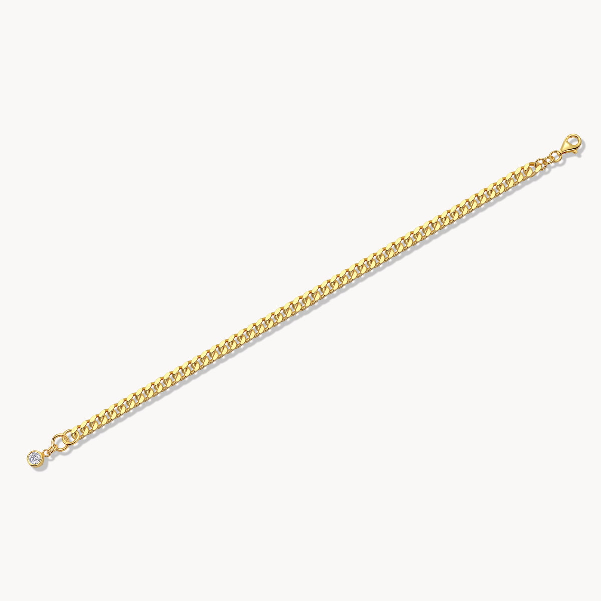 Theiaura Moissanite Cuban Chain Bracelet in Gold - THEIAURA&CO.