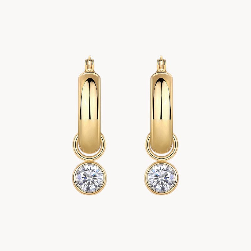 Theiaura Moissanite Drop Huggie Earrings (2 Ct. Tw.) - THEIAURA&CO.