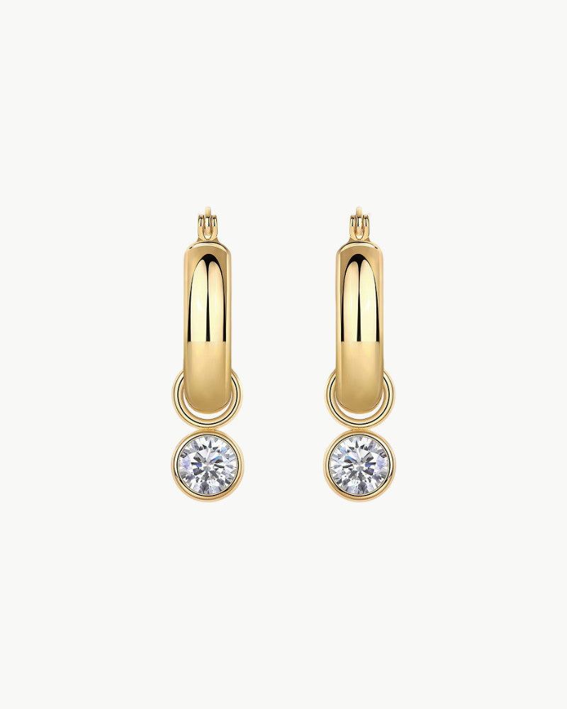 Theiaura Moissanite Drop Huggie Earrings - THEIAURA&CO.