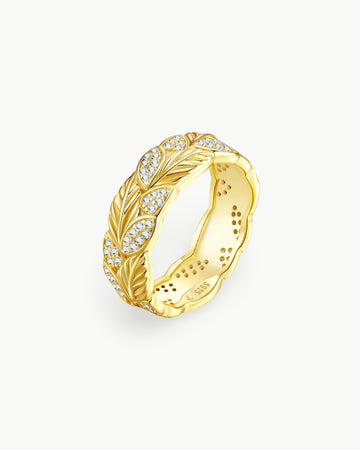 Theiaura Moissanite Laurel Wreath Eternity Band - THEIAURA&CO.