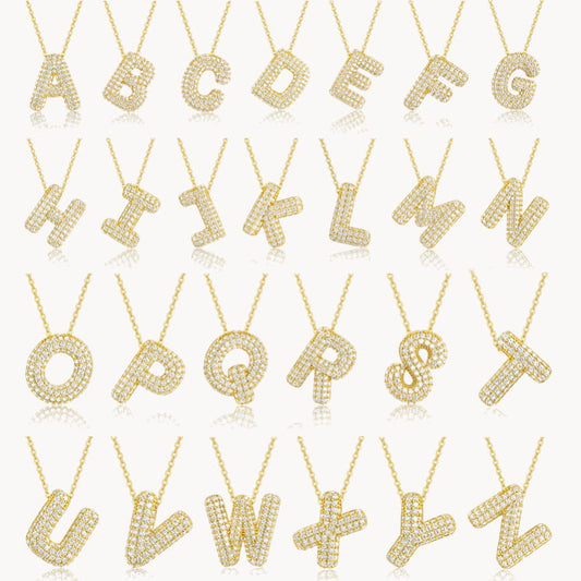 Theiaura Moissanite Letter Necklace Pendant - THEIAURA&CO.