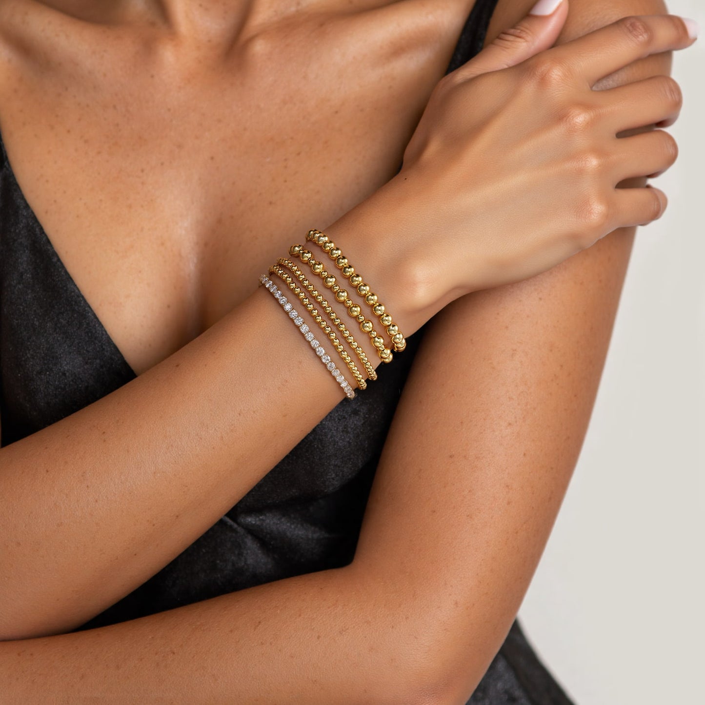 Theiaura Moissanite & Beaded Stacking Bracelets – Minimal Luxe Set (4.8 Ct. Tw.) - THEIAURA&CO.