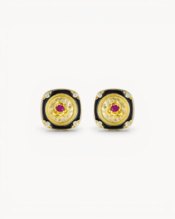 Theiaura Noir Royale Stud Earrings - THEIAURA&CO.