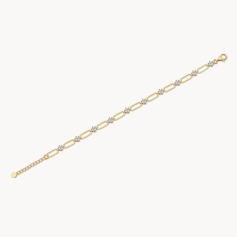 Theiaura Paperclip Moissanite Chain Bracelet - THEIAURA&CO.