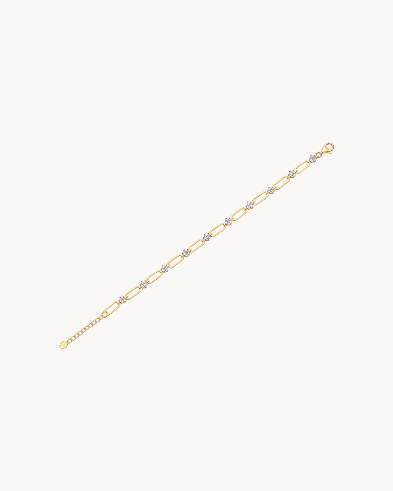 Theiaura Paperclip Moissanite Chain Bracelet - THEIAURA&CO.