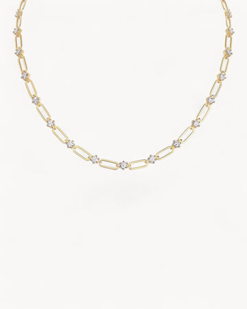 Theiaura Paperclip Moissanite Chain Necklace - THEIAURA&CO.