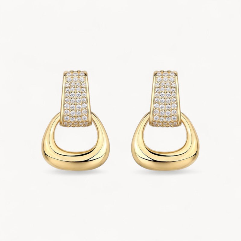 Theiaura Pavé Moissanite Geometric Stud Earrings - THEIAURA&CO.
