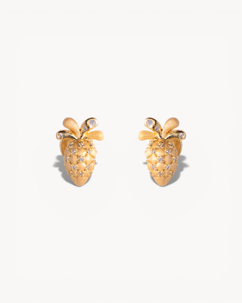 Theiaura Golden Orchard Pineapple Stud Earrings - THEIAURA&CO.