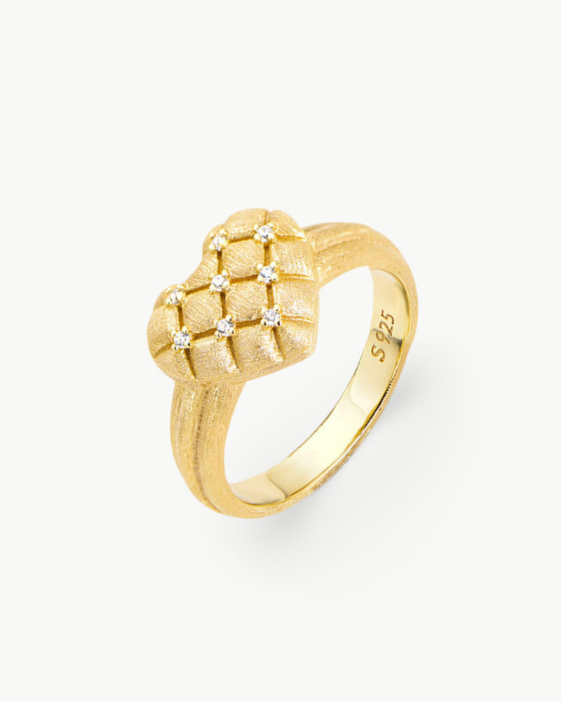 Theiaura Quilted Heart Ring - THEIAURA&CO.