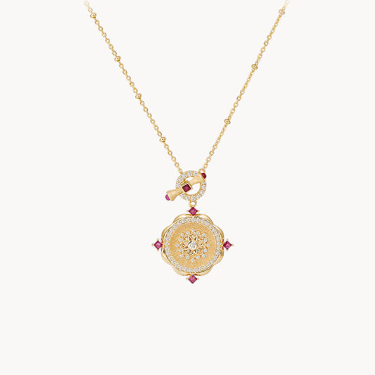 Theiaura Rosette Medallion Necklace