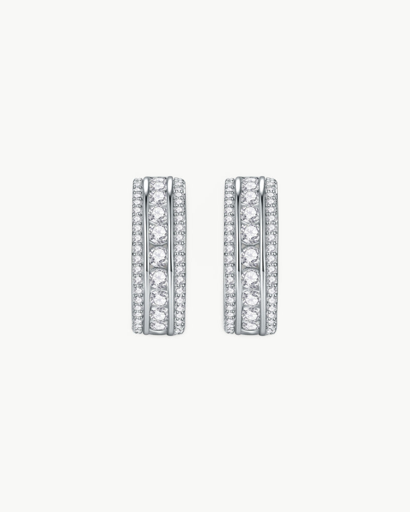 Theiaura Stardust Symphony Moissanite Hoop Earrings - THEIAURA&CO.
