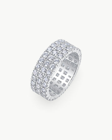 Theiaura Triple Row Pavé Moissanite Ring - THEIAURA&CO.