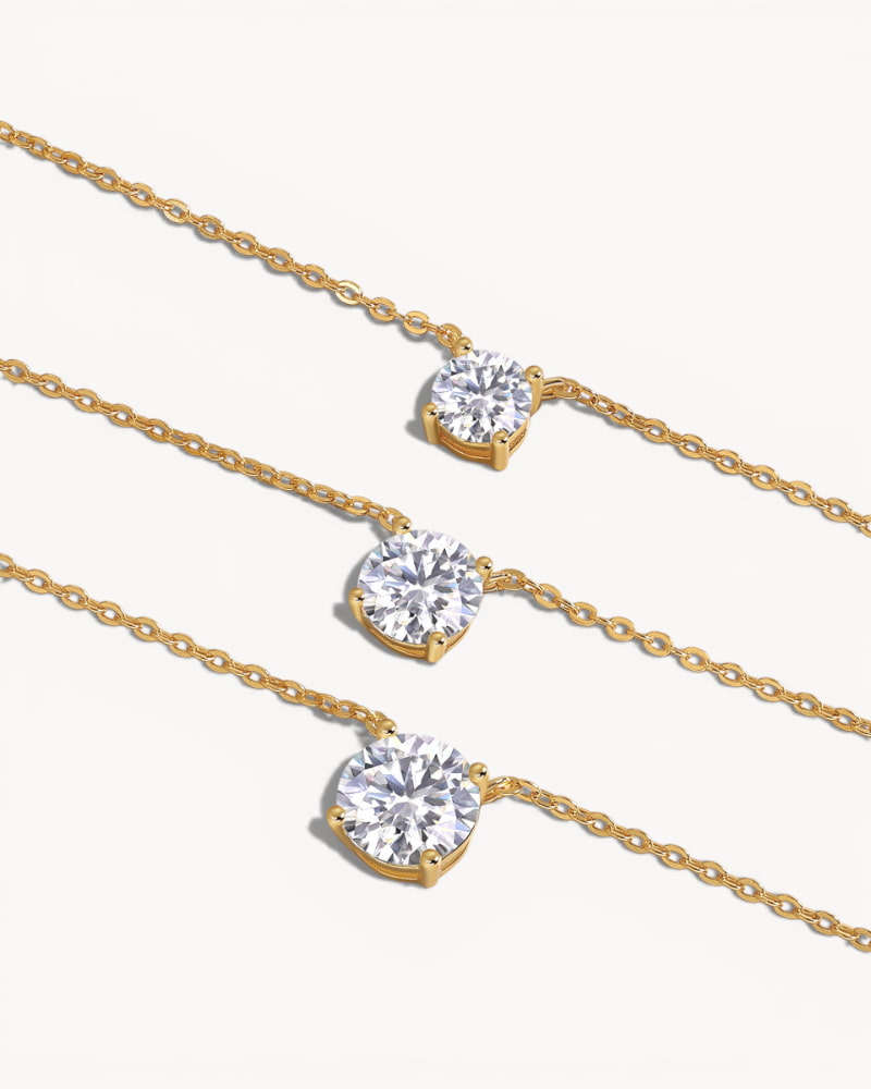 Theiaura Triple Round Moissanite Necklace Set - THEIAURA&CO.