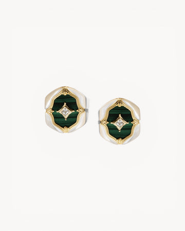 Theiaura Verde Grace Stud Earrings - THEIAURA&CO.