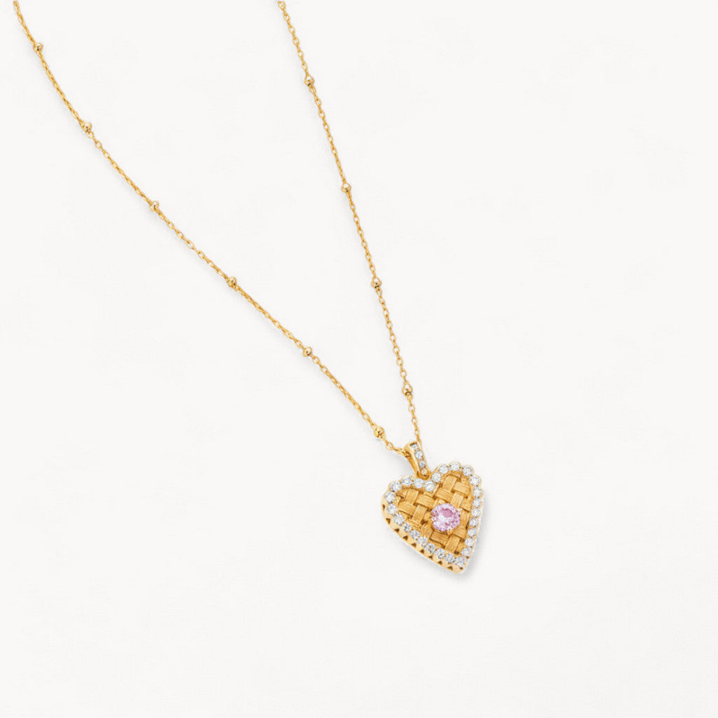 Theiaura Woven Heart Pendant Necklace