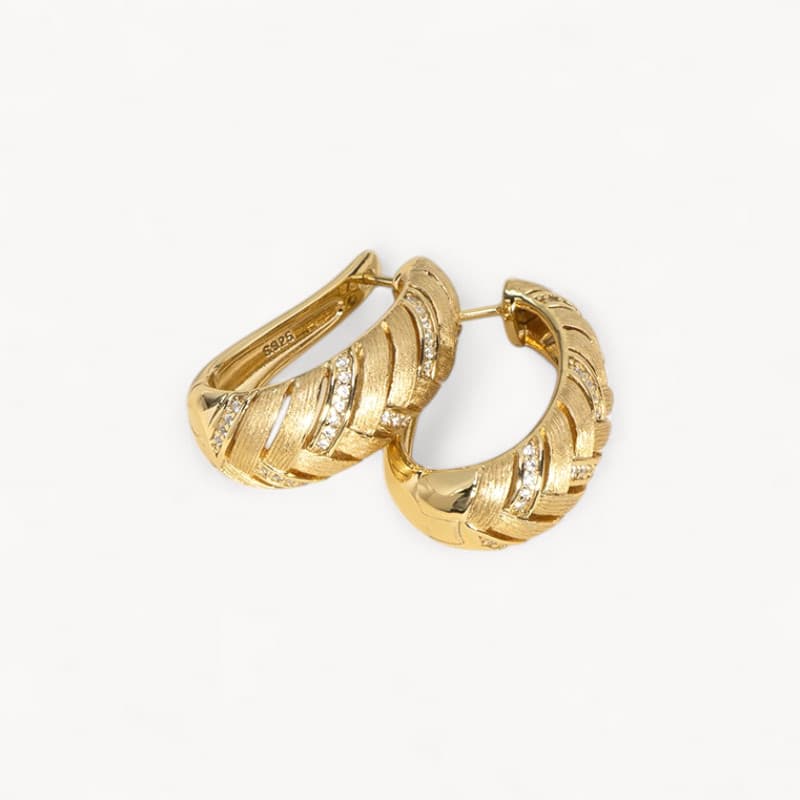 Theiaura Woven Wheat Hoop Earrings