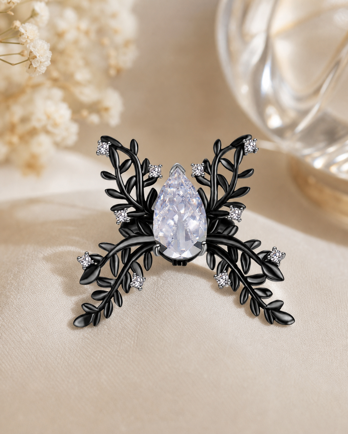 Theiaura Shadowleaf Butterfly Ring in a contemporary jewelry scene