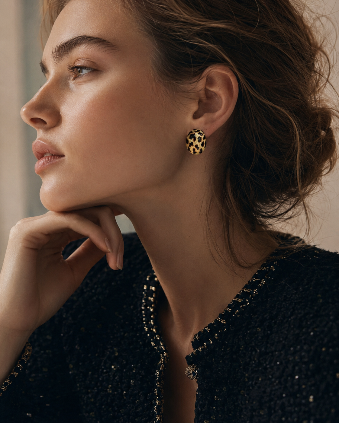 Theiaura Leopard Dome Clip-On Earrings