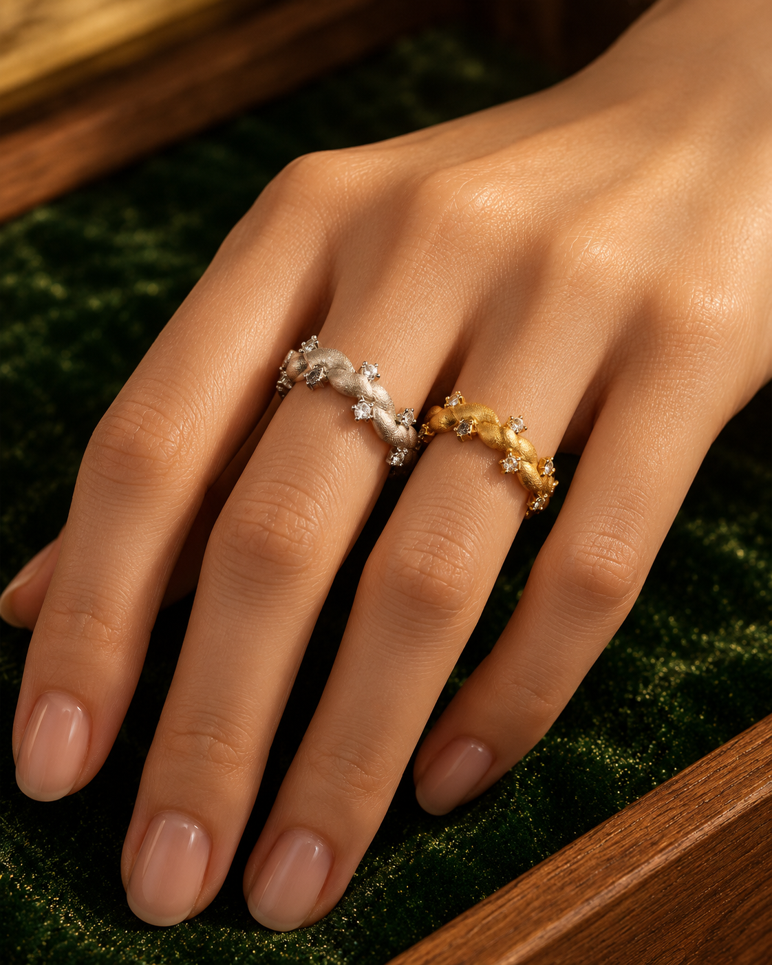 Theiaura Dewdrop Twist Ring