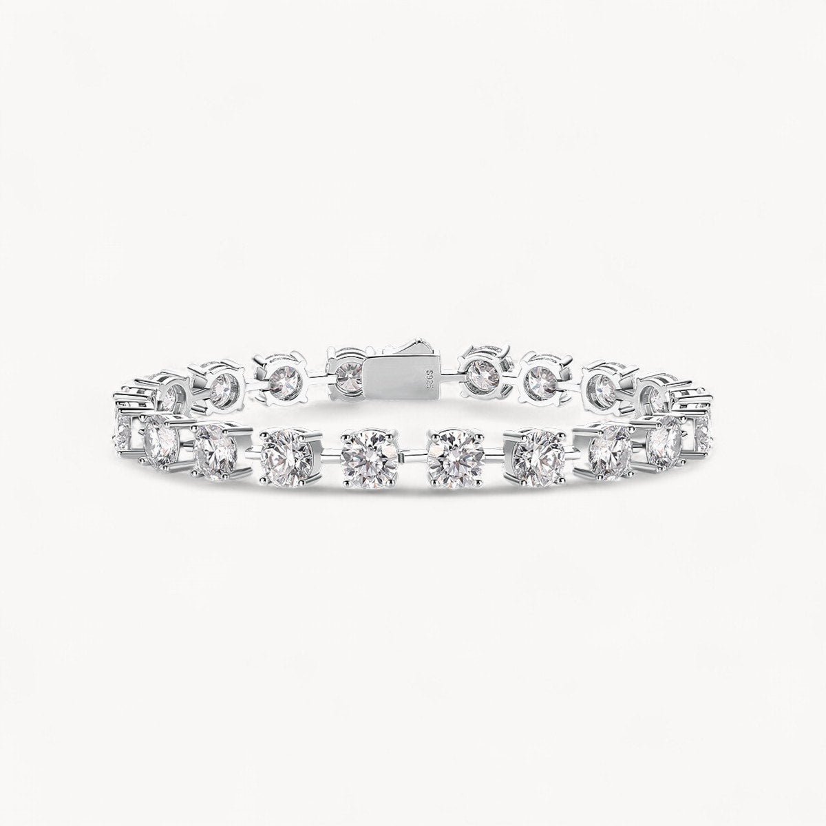 Theiaura 4-Prong 6.5mm Round Aura Moissanite Tennis Bracelet (18 - 21 Ct. Tw.) - THEIAURA&CO.