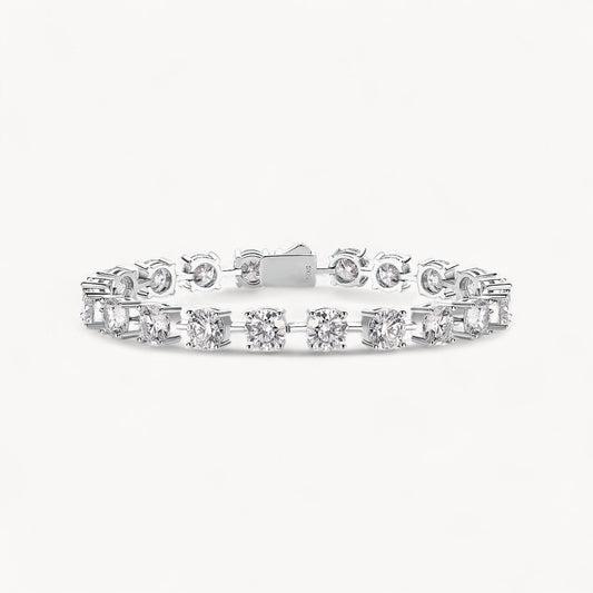 Theiaura 4-Prong 6.5mm Round Aura Moissanite Tennis Bracelet (18 - 21 Ct. Tw.) - THEIAURA&CO.