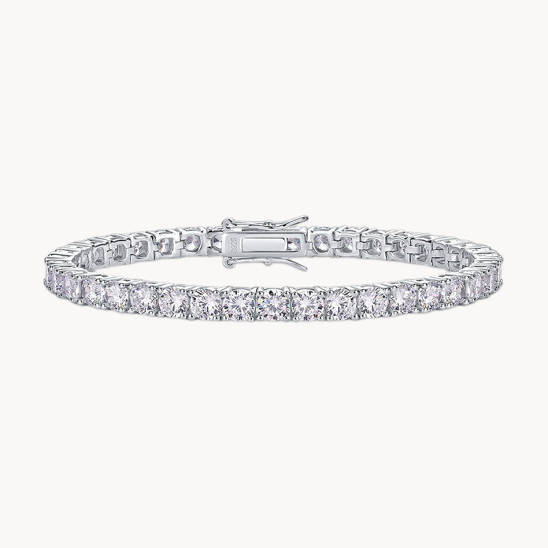 Theiaura 4-Prong Round Moissanite Tennis Bracelet (11.4 - 13.2 Ct. Tw.) - THEIAURA&CO.