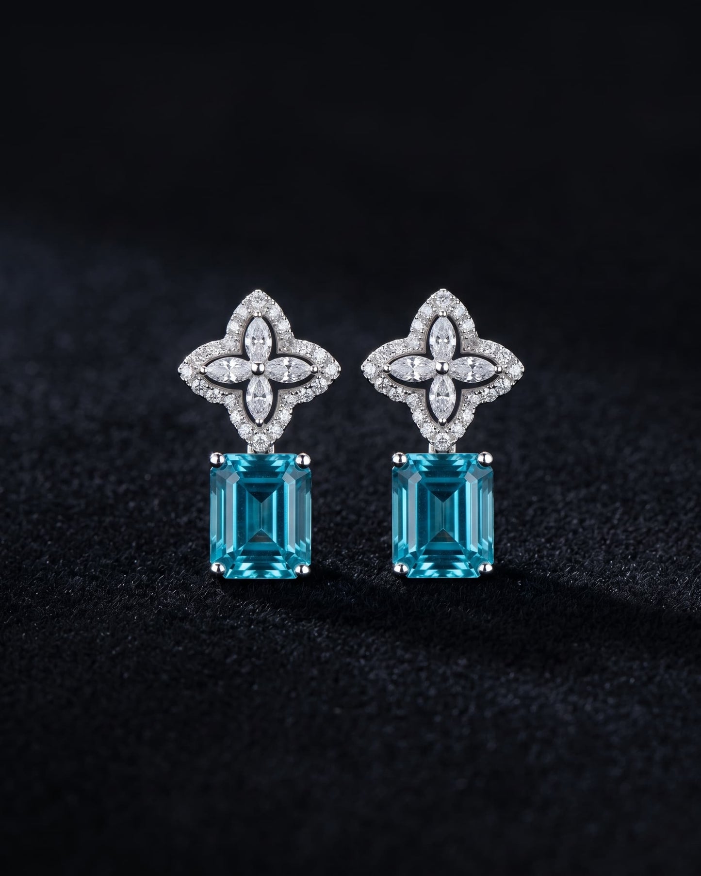 Theiaura Azure Petal Drop Earrings - THEIAURA & CO.