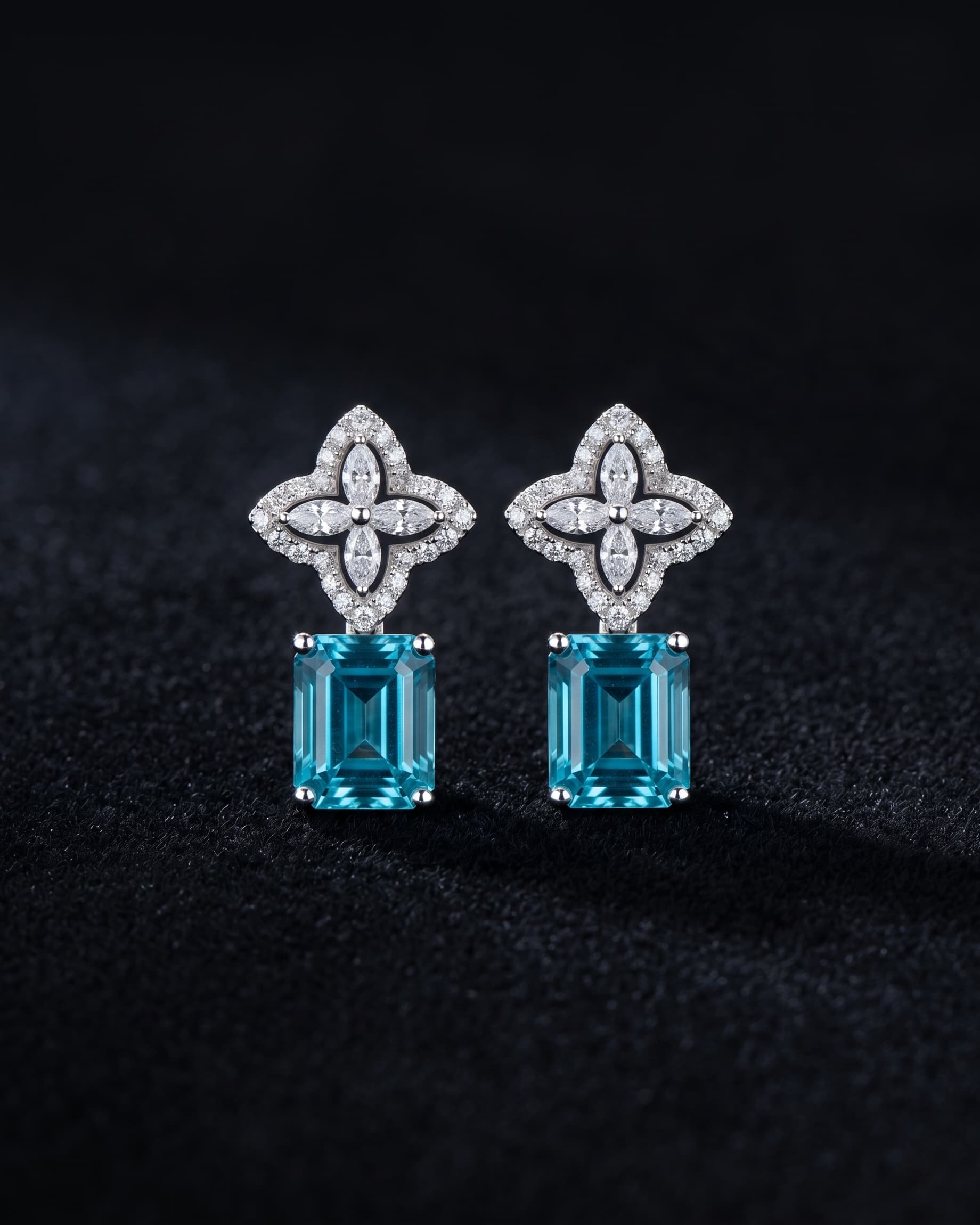 Theiaura Azure Petal Drop Earrings - THEIAURA & CO.